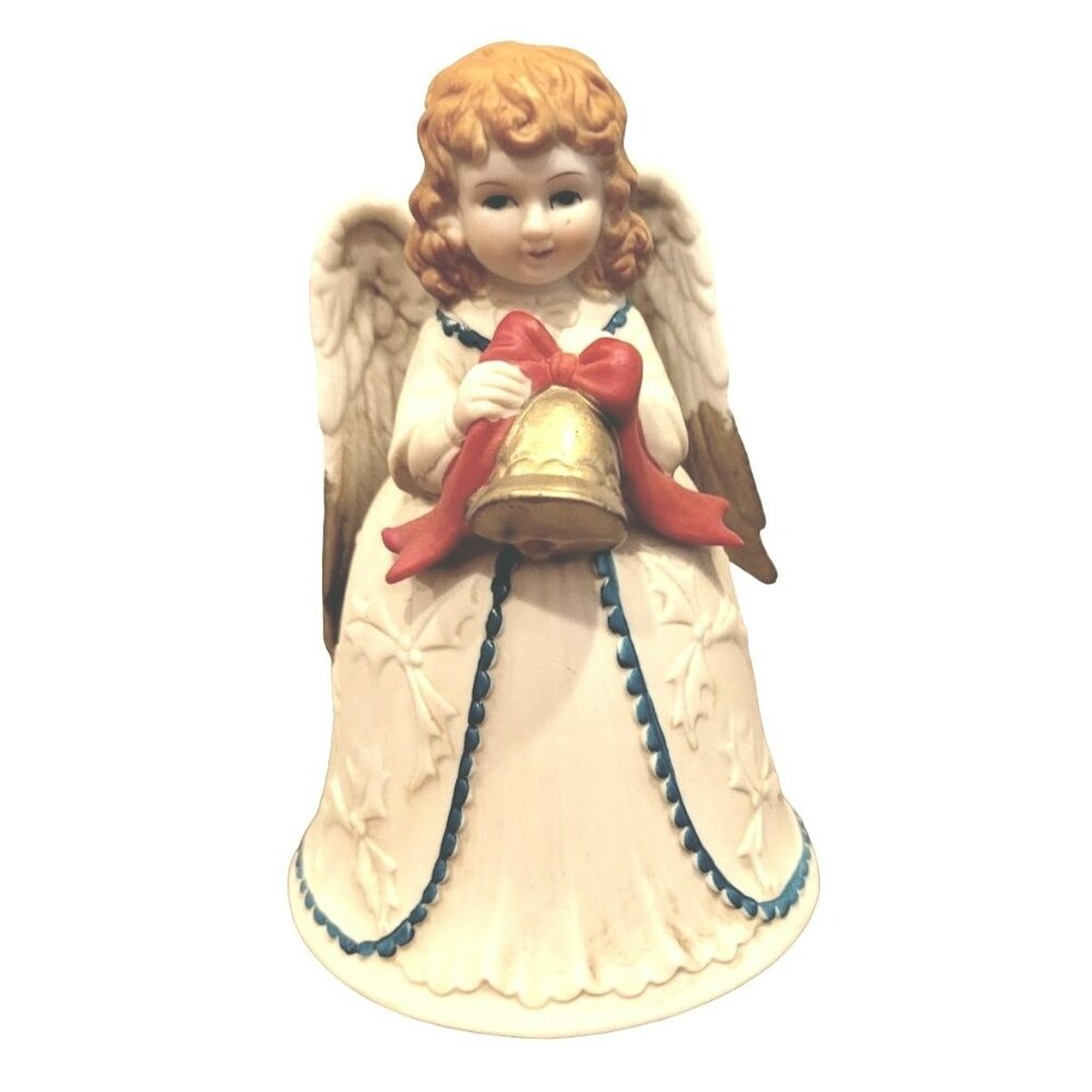 Vintage Homco Angel Bell Christmas Decoration Ornament JH1367
